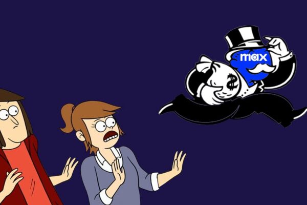 Close Enough Main Characters Watching Max Run with a bag of money
